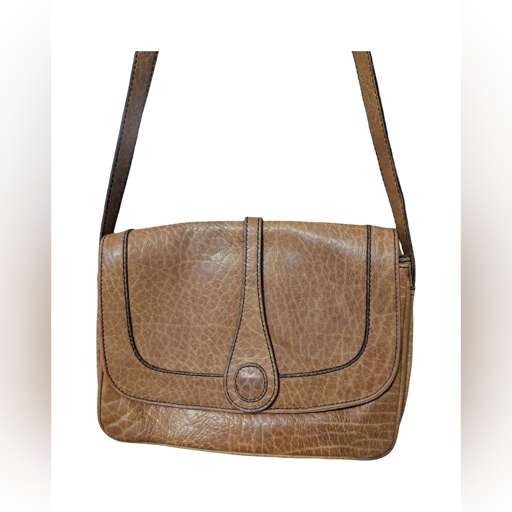 Goldpfeil Modell Vintage Heritage Brown Leather Crossbody Bag Purse West Germany